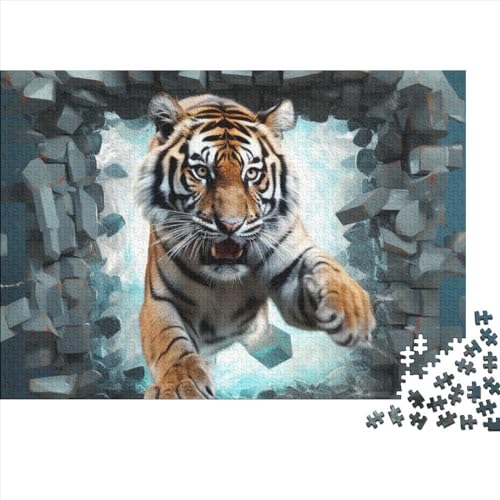 Tiger Puzzles 1000 Teile Schwer Puzzle Spielzeug Lernspiel Impossible Cooles Theme Herausforderung Spielzeug Für Erwachsene Und Kinder Ab 14 Jahren 1000pcs (75x50cm) von FYQTCIAN