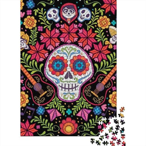 Totenkopf Holzpuzzle 1000 Teile Für Erwachsene & Jugendliche - Schreckliche Gotik Unmögliches Puzzle Spielzeug, Pädagogisches Geduldspiel, Premium Geburtstagsgeschenk 1000pcs (75x50cm) von FYQTCIAN