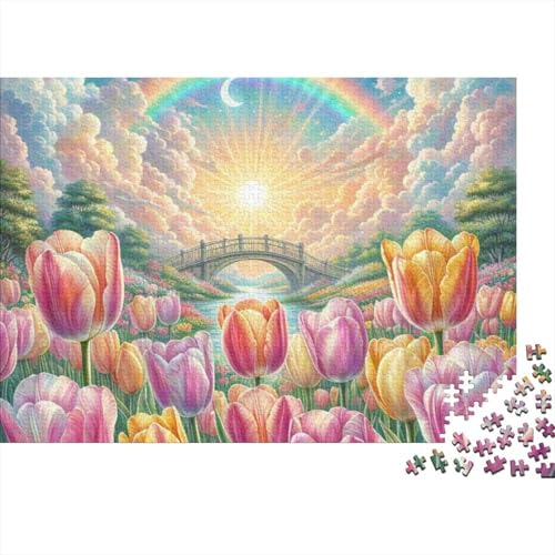 Tulip 1000-Teile Premium Holzpuzzle - Unmögliches Puzzle Für Erwachsene, Pädagogisches Familienspiel, Hochwertige Wandkunst Geschenkidee 1000pcs (75x50cm) von FYQTCIAN
