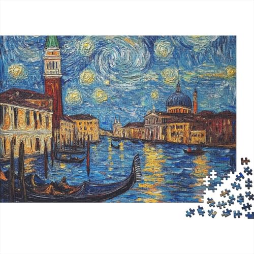 Venedig Water City Puzzle 1000-teilige Schwer Puzzle Spielzeug Lernspiel Impossible Pet Hund Herausforderung Spielzeug Für Erwachsene Und Kinder in Bewährter 1000pcs (75x50cm) von FYQTCIAN