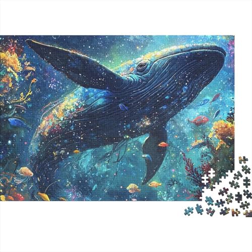 Wal Puzzle 1000 Teile Schwer Puzzle Spielzeug Pädagogisches Spiel Impossible Tier Herausforderungsspielzeug Für Erwachsene Kinder 1000pcs (75x50cm) von FYQTCIAN