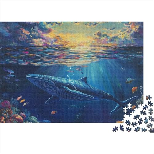 Wal Puzzle 1000-teilige Schwer Puzzle Spielzeug Lernspiel Impossible Tier Herausforderung Spielzeug Für Erwachsene Kinder 1000pcs (75x50cm) von FYQTCIAN