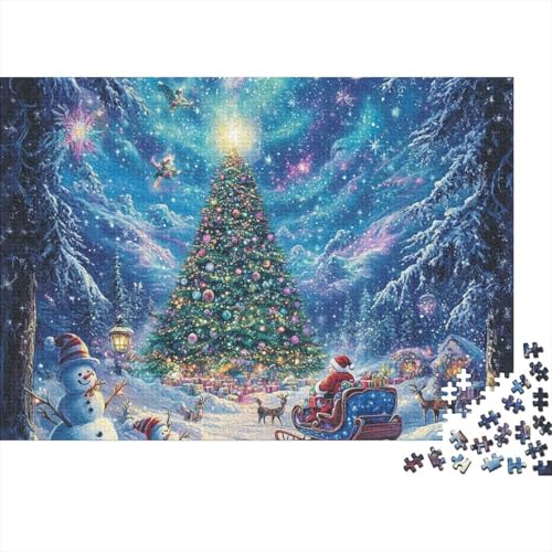 Weihnachtsbaum Puzzles 1000-teilige Schwer Puzzle Spielzeug Lernspiel Impossible Herausforderungsspielzeug Für Erwachsene Kinder 1000pcs (75x50cm) von FYQTCIAN