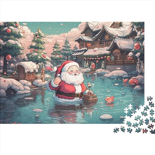 Weihnachtsmann Anime Style Puzzle 1000-teilige Schwer Puzzle Spielzeug Lernspiel Impossible Herausforderung Spielzeug Für Erwachsene Kinder 1000pcs (75x50cm) von FYQTCIAN