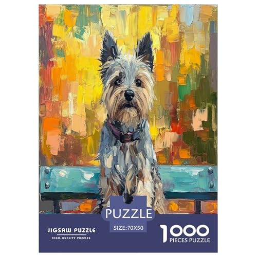 West Highland Weißer Terrier Puzzle 1000 Teile Schwer Puzzle Spielzeug Lernspiel Impossible Herausforderungsspielzeug Für Erwachsene Und Kinder in Bewährter 70x50cm/1000pcs von FYQTCIAN