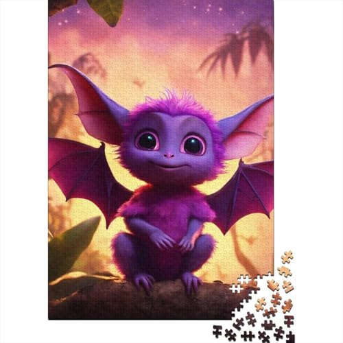 Wildtiere 1000 Teile Schwieriges Holzpuzzle Zeichentrickfilm Fledermaus - Premium Puzzle Für Erwachsene, Familientaugliches Geschicklichkeitsspiel, Kreative Wanddekoration Geschenk 1000pcs (75x50cm) von FYQTCIAN