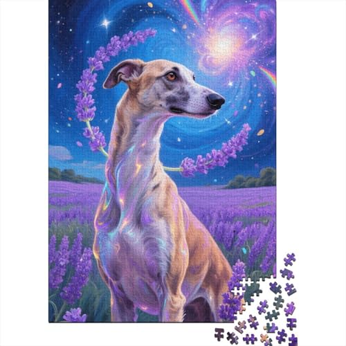 Windhund 1000 Teile Premium Holz Puzzle Für Erwachsene - Herausforderndes Geschicklichkeitsspiel,Niedlich Entspannendes Legespiel Für Familie, Wanddekoration Geschenk 1000pcs (75x50cm) von FYQTCIAN