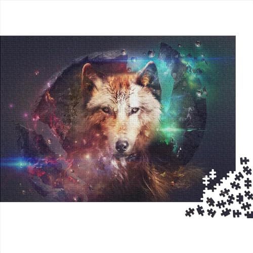 Wolf Puzzle 1000-teilige Schwer Puzzle Spielzeug Lernspiel Impossible Wildtiere Herausforderung Spielzeug Für Erwachsene Kinder 1000pcs (75x50cm) von FYQTCIAN