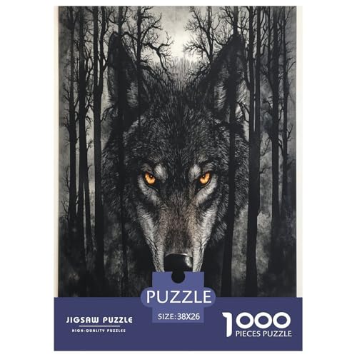 Wolf Puzzles 1000 Teile Schwer Puzzle Spielzeug Lernspiel Impossible Herausforderung Spielzeug Für Erwachsene Und Kinder Ab 12 Jahren 38x26cm/1000pcs von FYQTCIAN