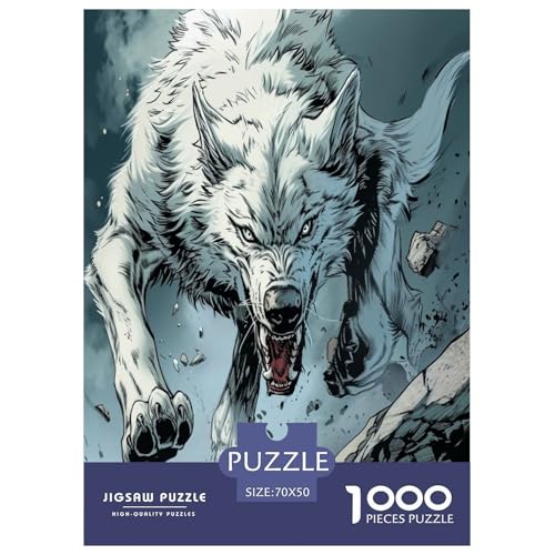 Wolf Puzzles 1000 Teile Schwer Puzzle Spielzeug Lernspiel Impossible Herausforderungsspielzeug Für Erwachsene Und Kinder Ab 12 Jahren 70x50cm/1000pcs von FYQTCIAN