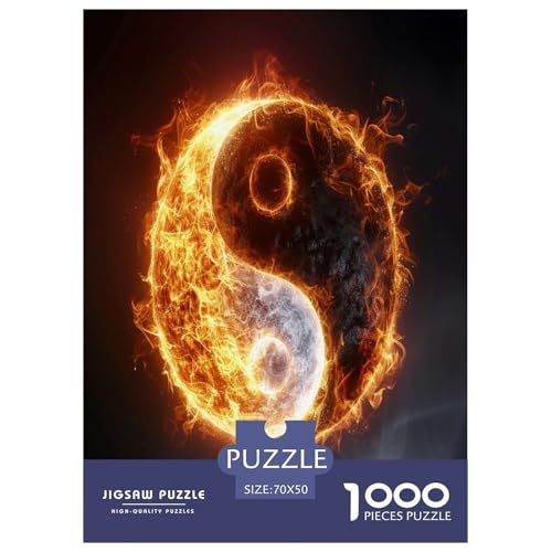 Yin Yang Bagua Puzzle 1000-teilige Schwer Puzzle Spielzeug Lernspiel Impossible Herausforderungsspielzeug Für Erwachsene Kinder 70x50cm/1000pcs von FYQTCIAN