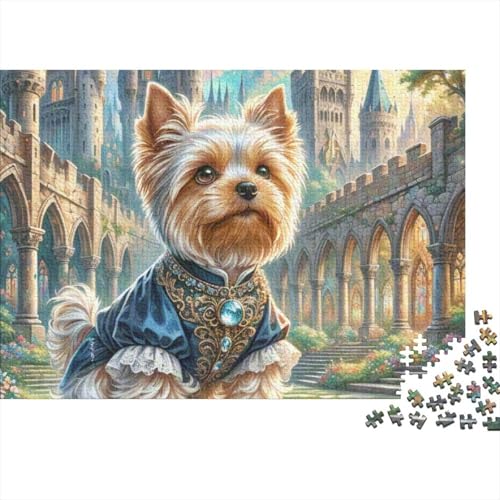 Yorkshire Terrier Holz Puzzle 1000 Teile Für Erwachsene - Unmögliches Legespiel, Stressabbau Spielzeug, Premium Home Dekoration, 1000pcs (75x50cm) von FYQTCIAN