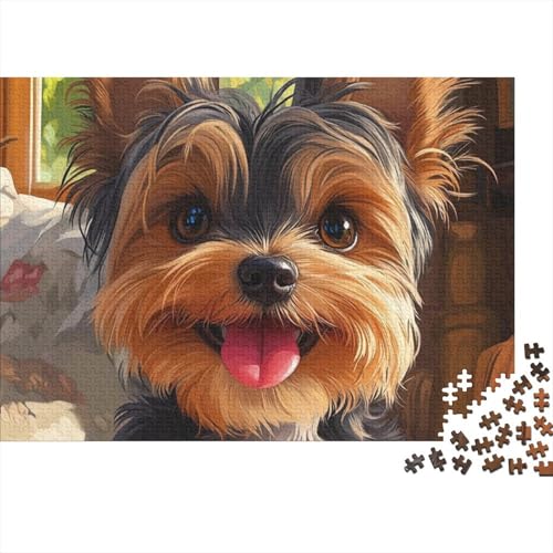 Yorkshire Terrier Puzzle 1000 Teile Schwer Puzzle Spielzeug Lernspiel Impossible Tier Hund Herausforderung Spielzeug Für Erwachsene Kinder 1000pcs (75x50cm) von FYQTCIAN
