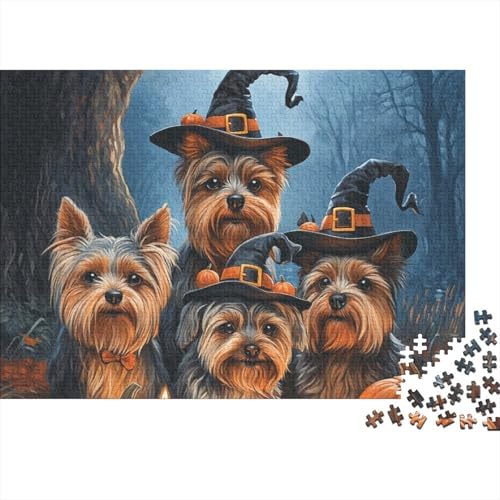 Yorkshire Terrier Puzzles 1000 Teile Schwer Puzzle Spielzeug Pädagogisches Spiel Impossible Tier Hund Herausforderung Spielzeug Für Erwachsene Und Kinder in Bewährter 1000pcs (75x50cm) von FYQTCIAN