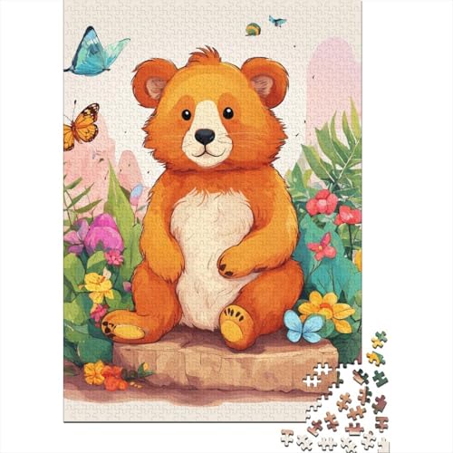 Zeichentrickfilm-Bär Holzpuzzle 1000 Teile Für Erwachsene & Jugendliche - Niedlich Animals Unmögliches Puzzle Spielzeug, Pädagogisches Geduldspiel, Premium Geburtstagsgeschenk 1000pcs (75x50cm) von FYQTCIAN