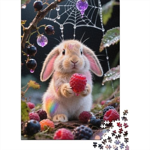 Zeichentrickfilm Kunst 1000 Teile Schwieriges Holzpuzzle Lop-Eared Kaninchen - Premium Puzzle Für Erwachsene, Familientaugliches Geschicklichkeitsspiel, Kreative Wanddekoration Geschenk 1000pcs von FYQTCIAN