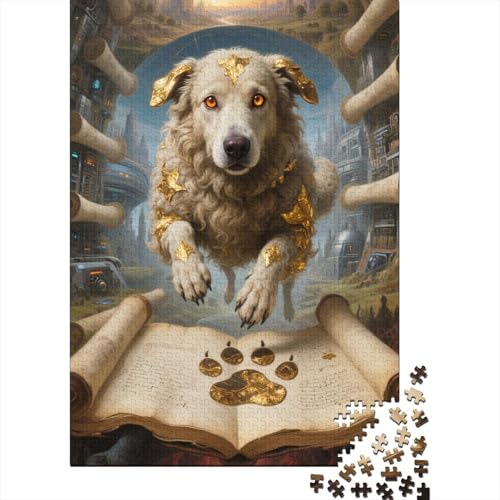 Zeichentrickfilm Kunst 1000 Teile Schwieriges Holzpuzzle Schäferhund - Premium Puzzle Für Erwachsene, Familientaugliches Geschicklichkeitsspiel, Kreative Wanddekoration Geschenk 1000pcs (75x50cm) von FYQTCIAN
