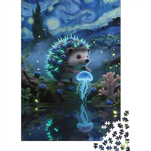 Zeichentrickfilm Kunst 1000 Teile Schwieriges Holzpuzzle Zwergigel - Premium Puzzle Für Erwachsene, Familientaugliches Geschicklichkeitsspiel, Kreative Wanddekoration Geschenk 1000pcs (75x50cm) von FYQTCIAN
