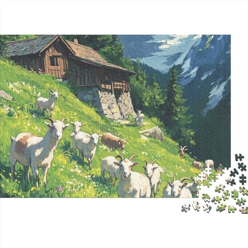 Ziege Puzzle 1000 Teile Schwer Puzzle Spielzeug Lernspiel Impossible Herausforderungsspielzeug Für Erwachsene Und Kinder Ab 12 Jahren 1000pcs (75x50cm) von FYQTCIAN