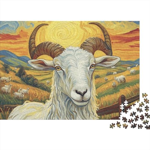 Ziege Puzzles 1000 Teile Schwer Puzzle Spielzeug Lernspiel Impossible Herausforderung Spielzeug Für Erwachsene Und Kinder Ab 14 Jahren 1000pcs (75x50cm) von FYQTCIAN