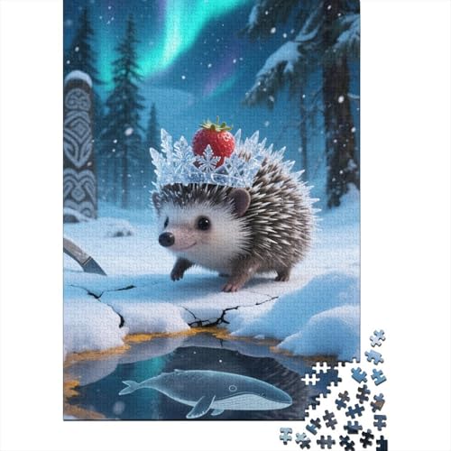 Zwergigel Holzpuzzle 1000 Teile Für Erwachsene & Jugendliche - Zeichentrickfilm Kunst Unmögliches Puzzle Spielzeug, Pädagogisches Geduldspiel, Premium Geburtstagsgeschenk 1000pcs (75x50cm) von FYQTCIAN