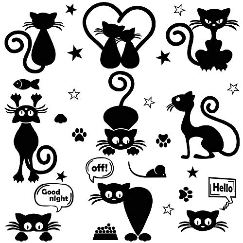 FYSL Katzen-Wandaufkleber, Schalter, Wandtattoo, Katze, schwarz, kreativ, wasserdicht, abnehmbar, Dekoration, Sticker, für Wanddekoration, niedliche Katze, Ratte, kreativ FYSL Katzen-Wandaufkleber, Schalter, Wandtattoo, Katze, schwarz, kreativ, wasserdicht, abnehmbar, Dekoration, Sticker, für Wanddekoration, niedliche Katze, Ratte, kreativ von FYSL