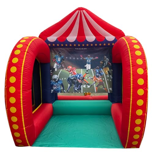 5 in 1 Aufblasbares Karnevals-Bundle Aufblasbare Sportspiele Multi-Sportarten (Achsenwerfen, Bank a Ball, Fußballtor, Knock Down, Baseballspiel) für Schule, Familie, Teamspiel, Geburtstag von FYTEINFLA