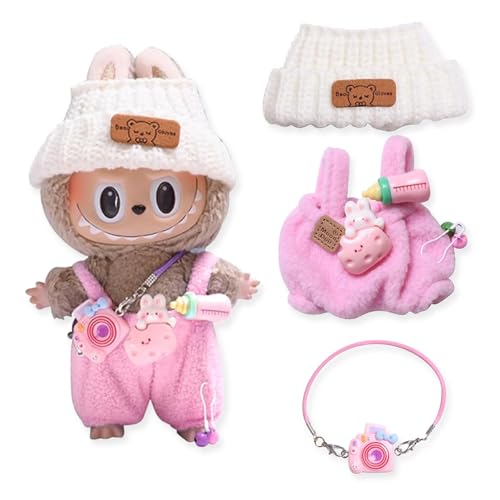 Labubu Kleidung, DIY Labubu Monster Outfit Zubehör, Kleidung für Labubu Puppe, Labubu Puppenzubehör, abubu Puppenkleidung, für 17cm Labubu Puppen Pullover Hoodie Kleidung DIY Kinder Geschenke(A) von FYZSJWL
