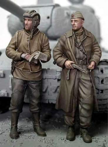 FZCWAVAB 1/35 WWII Sowjetischer Soldat Resin Modell bausatz Unbemalter und unmontierter Soldat Resin Modell bausatz (2 Personen)//S8I5h1 von FZCWAVAB