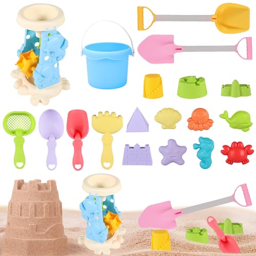 Sandspielzeug Strandspielzeug Kinder, 19 Stück Reise Sandkasten Spielzeug Kinder mit Eimer, Sandförmchen, Sandschaufel, Spielzeug Karren, Sanduhr, Sandspielzeug Set für ab 1+ Jahre Mädchen Junge (B) Sandspielzeug Strandspielzeug Kinder, 19 Stück Reise Sandkasten Spielzeug Kinder mit Eimer, Sandförmchen, Sandschaufel, Spielzeug Karren, Sanduhr, Sandspielzeug Set für ab 1+ Jahre Mädchen Junge (B) von FZQBEY