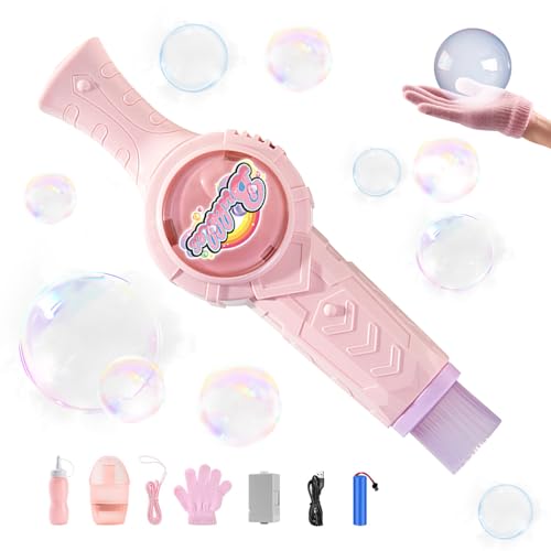 Seifenblasenstab, Seifenblasenmaschine Kinder mit Lichtern und Rauch, Seifenblasenpistole Bubble Machine, Automatische Blasenmacher, Seifenblasen Maschine, Blasen Spielzeug Kinder Geschenk (A) von FZQBEY