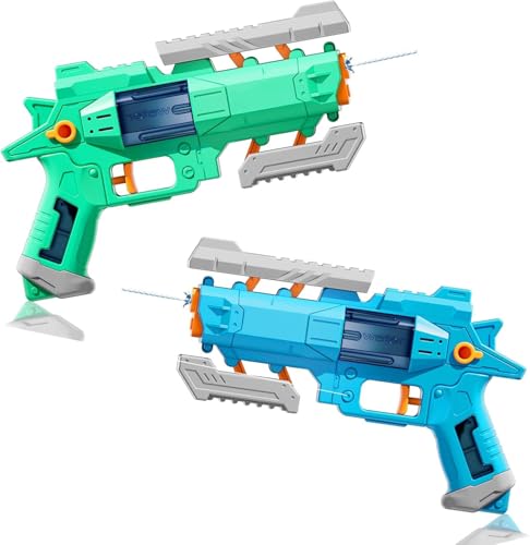 Wasserpistole für Kinder Erwachsene, 2 Stück Wasserspritzpistole Manuelle Wasserpistole Kinder Geschenk Wasserpistolen Wasser Spielzeug mit Reichweite 4-6 Meter Water Gun für Sommer Pool Strand ﻿ (C) von FZQBEY