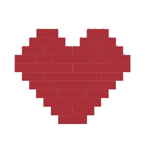 Baustein-Puzzle, Amaranth-Motiv, rot, personalisierbar, Baustein-Puzzles für Erwachsene, 3D-Herzblöcke, Puzzle, Ziegelsteine, Heimdekoration, Geschenk von FZQVSLCM