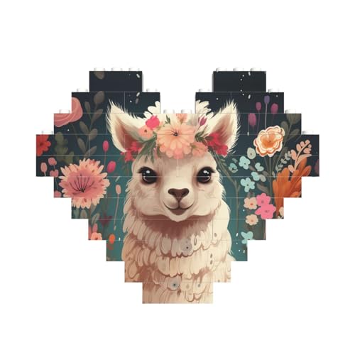 Baustein-Puzzle, Blume, Alpaka, personalisierte Ziegelstein-Puzzles für Erwachsene, Bausteine, Puzzle, 3D-Herzblöcke, Puzzle, Ziegelsteine, für Heimdekoration, Geschenk Baustein-Puzzle, Blume, Alpaka, personalisierte Ziegelstein-Puzzles für Erwachsene, Bausteine, Puzzle, 3D-Herzblöcke, Puzzle, Ziegelsteine, für Heimdekoration, Geschenk von FZQVSLCM