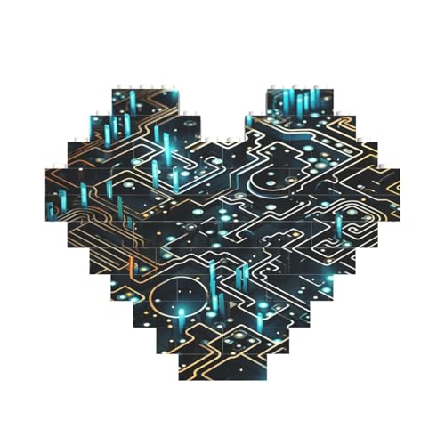 Baustein-Puzzle, Codierungsmuster, personalisierte Ziegelstein-Puzzles für Erwachsene, Bausteine, Puzzle, 3D-Herzblöcke, Puzzle, Ziegelsteine, für Heimdekoration, Geschenk von FZQVSLCM