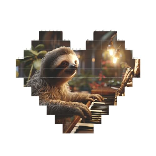 Baustein-Puzzle, Faultier, Klavier spielen, Cartoon, personalisierte Ziegelstein-Puzzles für Erwachsene, Bausteine, Puzzle, 3D-Herzblöcke, Puzzle, Ziegelsteine, Heimdekoration, Geschenk Baustein-Puzzle, Faultier, Klavier spielen, Cartoon, personalisierte Ziegelstein-Puzzles für Erwachsene, Bausteine, Puzzle, 3D-Herzblöcke, Puzzle, Ziegelsteine, Heimdekoration, Geschenk von FZQVSLCM