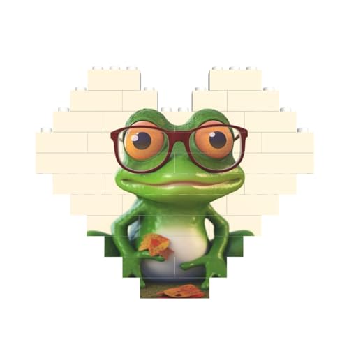 Baustein-Puzzle, Frosch mit Brille, personalisiertes Ziegelstein-Puzzles für Erwachsene, Bausteine, Puzzle, 3D-Herzblöcke, Puzzle, Ziegelsteine, für Heimdekoration, Geschenk Baustein-Puzzle, Frosch mit Brille, personalisiertes Ziegelstein-Puzzles für Erwachsene, Bausteine, Puzzle, 3D-Herzblöcke, Puzzle, Ziegelsteine, für Heimdekoration, Geschenk von FZQVSLCM
