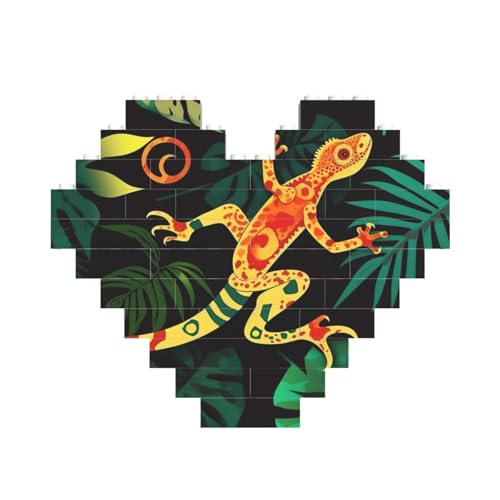 Baustein-Puzzle, Gecko und tropische Blätter, personalisierte Ziegelstein-Puzzles für Erwachsene, Bausteine, Puzzle, 3D-Herzblöcke, Puzzle, Ziegelsteine, Heimdekoration, Geschenk Baustein-Puzzle, Gecko und tropische Blätter, personalisierte Ziegelstein-Puzzles für Erwachsene, Bausteine, Puzzle, 3D-Herzblöcke, Puzzle, Ziegelsteine, Heimdekoration, Geschenk von FZQVSLCM