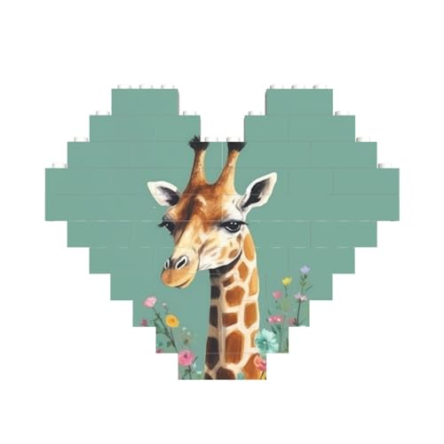 Baustein-Puzzle, Giraffe mit Blumen, personalisierte Ziegelstein-Puzzles für Erwachsene, Bausteine, Puzzle, 3D-Herzblöcke, Puzzle, Ziegelsteine, für Heimdekoration, Geschenk Baustein-Puzzle, Giraffe mit Blumen, personalisierte Ziegelstein-Puzzles für Erwachsene, Bausteine, Puzzle, 3D-Herzblöcke, Puzzle, Ziegelsteine, für Heimdekoration, Geschenk von FZQVSLCM