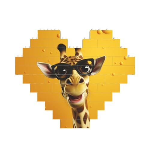 Baustein-Puzzle, Giraffe mit Brille, personalisiertes Ziegelstein-Puzzles für Erwachsene, Bausteine, Puzzle, 3D-Herzblöcke, Puzzle, Ziegelsteine, für Heimdekoration, Geschenk Baustein-Puzzle, Giraffe mit Brille, personalisiertes Ziegelstein-Puzzles für Erwachsene, Bausteine, Puzzle, 3D-Herzblöcke, Puzzle, Ziegelsteine, für Heimdekoration, Geschenk von FZQVSLCM