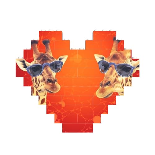 Baustein-Puzzle, Giraffe mit Sonnenbrille, personalisierbar, Baustein-Puzzles für Erwachsene, Bausteine, Puzzle, 3D-Herzblöcke, Puzzle, Ziegelsteine, für Heimdekoration, Geschenk Baustein-Puzzle, Giraffe mit Sonnenbrille, personalisierbar, Baustein-Puzzles für Erwachsene, Bausteine, Puzzle, 3D-Herzblöcke, Puzzle, Ziegelsteine, für Heimdekoration, Geschenk von FZQVSLCM
