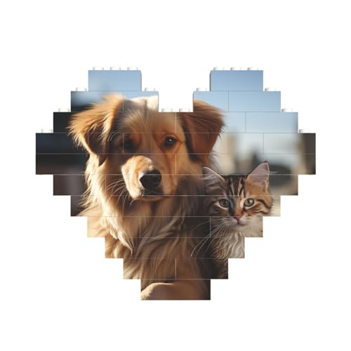 Baustein-Puzzle, Katzen und Hunde, personalisierte Ziegelstein-Puzzles für Erwachsene, Bausteine, Puzzle, 3D-Herzblöcke, Puzzle, Ziegelsteine, für Heimdekoration, Geschenk Baustein-Puzzle, Katzen und Hunde, personalisierte Ziegelstein-Puzzles für Erwachsene, Bausteine, Puzzle, 3D-Herzblöcke, Puzzle, Ziegelsteine, für Heimdekoration, Geschenk von FZQVSLCM