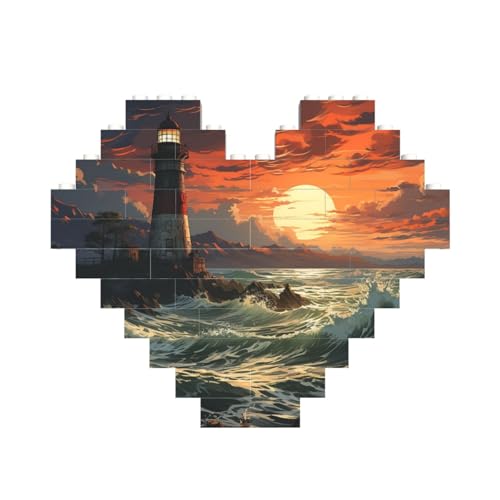 Baustein-Puzzle, Leuchtturm, personalisierte Ziegelstein-Puzzles für Erwachsene, Bausteine, Puzzle, 3D-Herzblöcke, Puzzle, Ziegelsteine, für Heimdekoration, Geschenk Baustein-Puzzle, Leuchtturm, personalisierte Ziegelstein-Puzzles für Erwachsene, Bausteine, Puzzle, 3D-Herzblöcke, Puzzle, Ziegelsteine, für Heimdekoration, Geschenk von FZQVSLCM