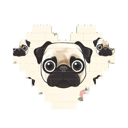 Baustein-Puzzle, Motiv: Mops, personalisierbar, für Erwachsene, Bausteine, Puzzle, 3D-Herzblöcke, Puzzle, Ziegelsteine, für Heimdekoration, Geschenk Baustein-Puzzle, Motiv: Mops, personalisierbar, für Erwachsene, Bausteine, Puzzle, 3D-Herzblöcke, Puzzle, Ziegelsteine, für Heimdekoration, Geschenk von FZQVSLCM