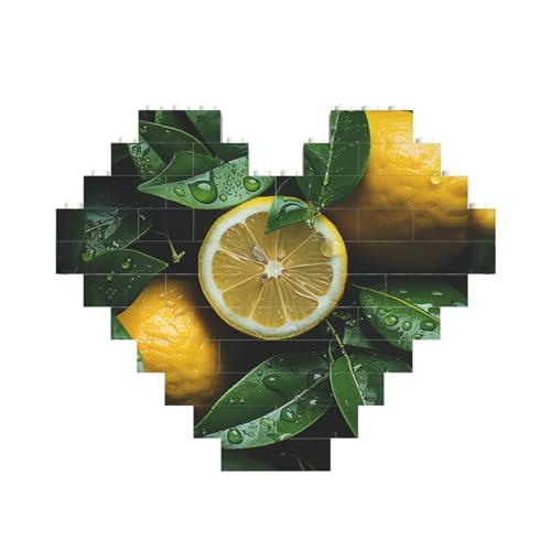 Baustein-Puzzle, Motiv: frische Zitrone, personalisierte Ziegelstein-Puzzles für Erwachsene, Bausteine, Puzzle, 3D-Herzblöcke, Puzzle, Ziegelsteine, für Heimdekoration, Geschenk Baustein-Puzzle, Motiv: frische Zitrone, personalisierte Ziegelstein-Puzzles für Erwachsene, Bausteine, Puzzle, 3D-Herzblöcke, Puzzle, Ziegelsteine, für Heimdekoration, Geschenk von FZQVSLCM