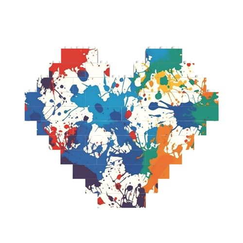 Baustein-Puzzle, Muster von Farbspritzern, personalisierte Ziegelstein-Puzzles für Erwachsene, Bausteine, Puzzle, 3D-Herzblöcke, Puzzle, Ziegelsteine, Heimdekoration, Geschenk Baustein-Puzzle, Muster von Farbspritzern, personalisierte Ziegelstein-Puzzles für Erwachsene, Bausteine, Puzzle, 3D-Herzblöcke, Puzzle, Ziegelsteine, Heimdekoration, Geschenk von FZQVSLCM