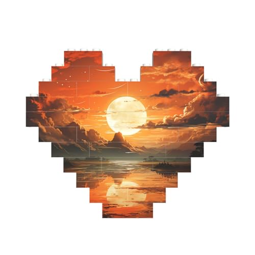 Baustein-Puzzle, Oranger Himmel, personalisierte Ziegelstein-Puzzles für Erwachsene, Bausteine, Puzzle, 3D-Herzblöcke, Puzzle, Ziegelsteine, für Heimdekoration, Geschenk Baustein-Puzzle, Oranger Himmel, personalisierte Ziegelstein-Puzzles für Erwachsene, Bausteine, Puzzle, 3D-Herzblöcke, Puzzle, Ziegelsteine, für Heimdekoration, Geschenk von FZQVSLCM