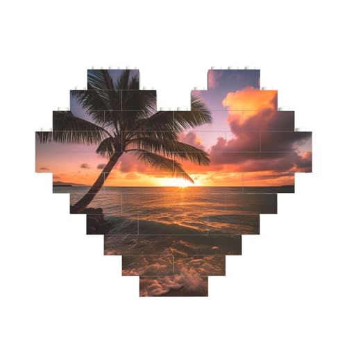 Baustein-Puzzle, Palme, Sonnenuntergang, Strand, personalisierte Ziegelstein-Puzzles für Erwachsene, Bausteine, Puzzle, 3D-Herzblöcke, Puzzle, Ziegelsteine, Heimdekoration, Geschenk Baustein-Puzzle, Palme, Sonnenuntergang, Strand, personalisierte Ziegelstein-Puzzles für Erwachsene, Bausteine, Puzzle, 3D-Herzblöcke, Puzzle, Ziegelsteine, Heimdekoration, Geschenk von FZQVSLCM