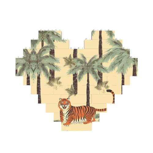 Baustein-Puzzle, Palmen und Tiger, personalisierte Ziegelstein-Puzzles für Erwachsene, Bausteine, Puzzle, 3D-Herzblöcke, Puzzle, Ziegelsteine, Heimdekoration, Geschenk Baustein-Puzzle, Palmen und Tiger, personalisierte Ziegelstein-Puzzles für Erwachsene, Bausteine, Puzzle, 3D-Herzblöcke, Puzzle, Ziegelsteine, Heimdekoration, Geschenk von FZQVSLCM