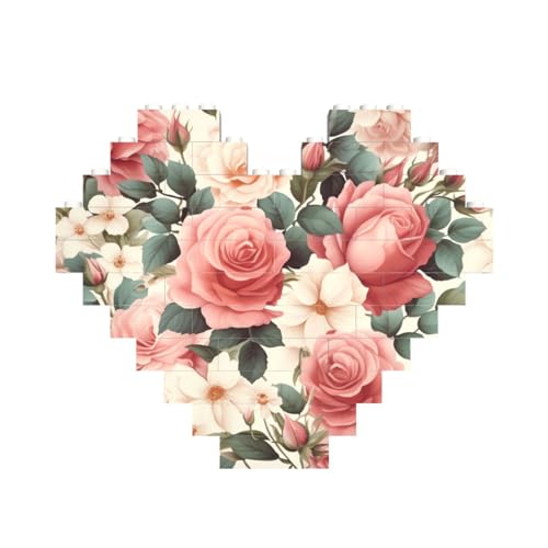Baustein-Puzzle, Rosen-Blumenmuster, personalisierbar, für Erwachsene, Bausteine, Puzzle, 3D-Herzblöcke, Puzzle, Ziegelsteine, für Heimdekoration, Geschenk Baustein-Puzzle, Rosen-Blumenmuster, personalisierbar, für Erwachsene, Bausteine, Puzzle, 3D-Herzblöcke, Puzzle, Ziegelsteine, für Heimdekoration, Geschenk von FZQVSLCM